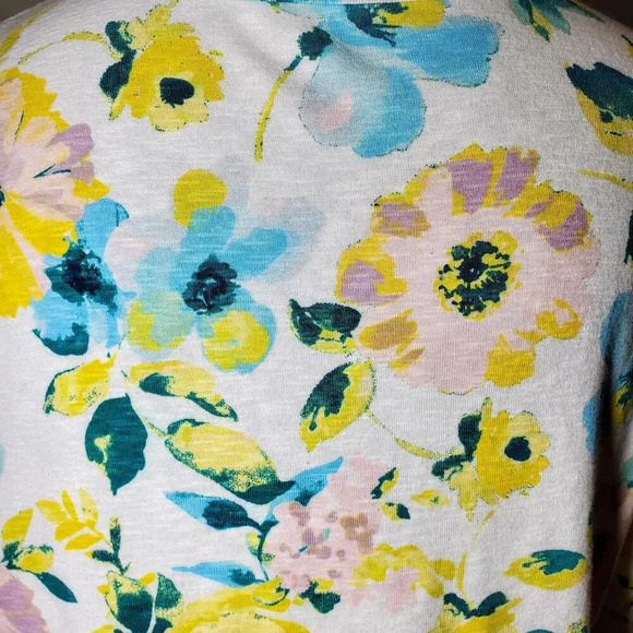 Time and Tru Floral Women's T-Shirt Top Size Large 12-14 NWOT - Picture 14 of 15